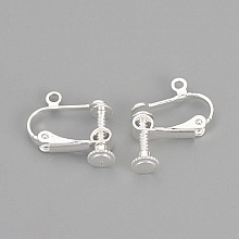 Support Boucle d'oreille Clip r&eacute;glable &agrave; vis argent&eacute; 15 x 17 mm x 1 paire
