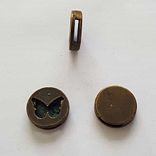 Perle passant pour cuir 10 mm Cuivre N&deg;10