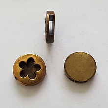 Perle passant pour cuir 10 mm Bronze N&deg;12