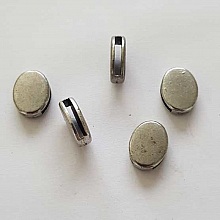 Perle passant pour cuir 10 mm Argent N&deg;18