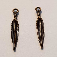 Breloque Plume N&deg;03 Bronze