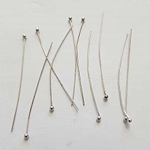 Tige / clou 40mm &agrave; t&ecirc;te boule argent x 10 pi&egrave;ces