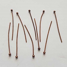 Tige / clou 30mm &agrave; t&ecirc;te boule bronze x 10 pi&egrave;ces