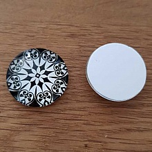 cabochon rond en verre 25mm divers 015