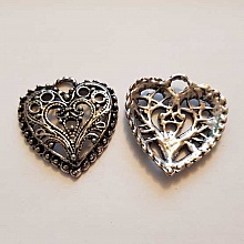 Breloques C&oelig;ur N&deg;63 Argent