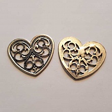Breloques C&oelig;ur N&deg;65 Argent