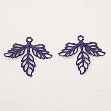 Estampe N&deg;08 Feuille Bleu 23 x 25 mm