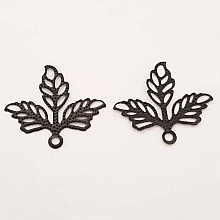 Estampe N&deg;08 Feuille Noir 23 x 25 mm