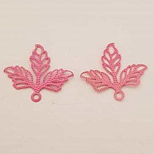 Estampe N&deg;08 Feuille Rose 23 x 25 mm