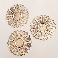 Breloque Fleur M&eacute;tal N&deg;170 Argent Lot 3 Pi&egrave;ces