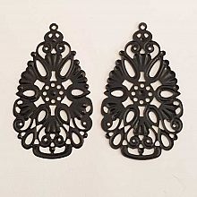 Breloque Fleur M&eacute;tal N&deg;172 Noir