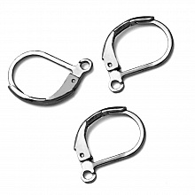 Support Boucle d'oreille Dormeuse Inoxydable N&deg;02 Argent Veilli
