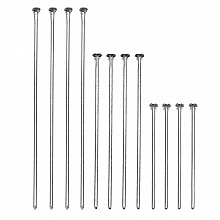 10 Clous &agrave; tiges &agrave; t&ecirc;te plates acier inoxydable 30 mm Argent