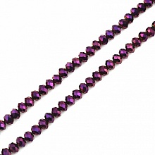 Perles en Verre 3 mm &agrave; Facettes Couleur Violet