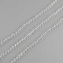 Perles en Verre 4 mm &agrave; Facettes Couleur Transparent A