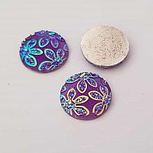 Cabochons N&deg;04 motif fleur r&eacute;sine 20 mm