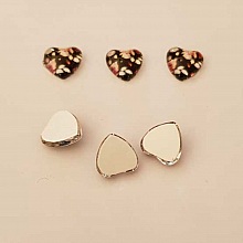 Cabochons coeur en verre 9.70 mm N&deg;01
