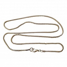 Collier chaine carr&eacute; M&eacute;tal Argent&eacute; N&deg;01 de 72 cm