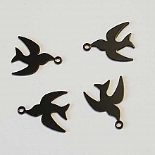 Breloque Oiseaux N&deg;04 Noir