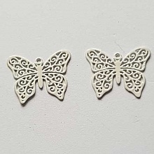 Breloque papillon N&deg;19 Blanc 13 x 16 mm