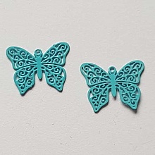 Breloque papillon N&deg;19 Bleu 13 x 16 mm