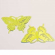Breloque papillon N&deg;23 Jaune 71 x 50 mm