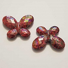 Breloque papillon N&deg;36 Rouge 34 x 44 mm