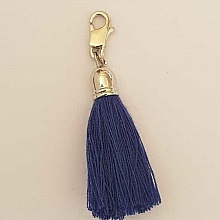 Pompon Mousqueton 45 mm Bleu Fonc&eacute;