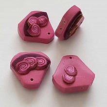Breloque Pendentif Style Sac Polym&egrave;re Mauve N&deg;01