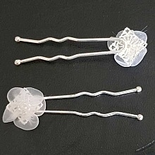 Epingle &agrave; cheveux Blanc mariage N&deg;02