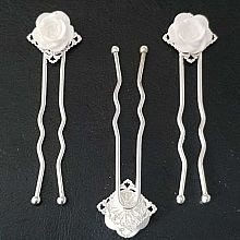 Epingle &agrave; cheveux Blanc mariage N&deg;04