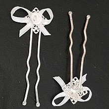 Epingle &agrave; cheveux Blanc mariage N&deg;05