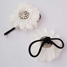 Chouchou Elastique Cheveux Blanc mariage N&deg;20