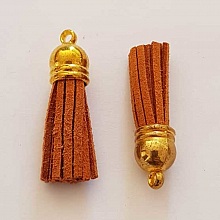 Pompon su&eacute;dine uni 38 mm N&deg;07 Marron