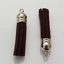 Pompon su&eacute;dine uni 43 mm N&deg;18 Bordeaux