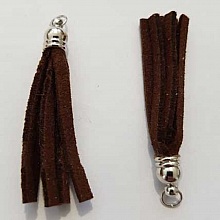 Pompon su&eacute;dine uni 45 mm N&deg;06 Marron Fonc&eacute;