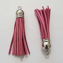 Pompon su&eacute;dine uni 60 mm N&deg;23 Rose