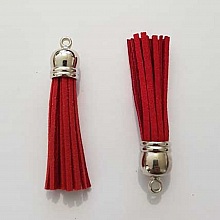 Pompon su&eacute;dine uni 60 mm N&deg;24 Rouge