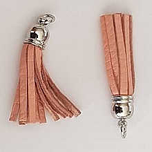 Pompon cuir uni 50 mm N&deg;05 Rose