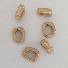 Perle c&eacute;ramique passe cuir ovale 18 mm Marron Clair