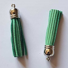 Pompon su&eacute;dine uni 60 mm N&deg;32 Vert 02