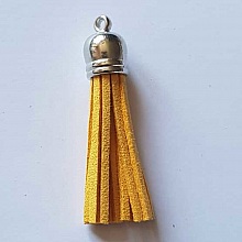 Pompon su&eacute;dine uni 60 mm N&deg;35 Jaune