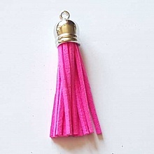 Pompon su&eacute;dine uni 60 mm N&deg;36 Fushia 02