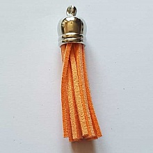 Pompon su&eacute;dine uni 60 mm N&deg;44 Orange
