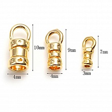 Embout Pour Cordon 9 x 4 mm Plaqu&eacute; Or 18K
