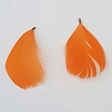 Plume 7 cm N&deg;01 Orange Avec Embout Bronze