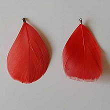 Plume 7 cm N&deg;01 Rouge Avec Embout Bronze