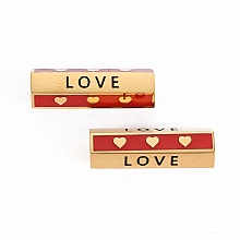 Perle tube 19 mm Love Acier Inoxydable N&deg;02 Dor&eacute;