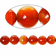 10 Perles Agate ( Chauff&eacute; ) Rond Rouge Orang&eacute; 8 mm Classement B