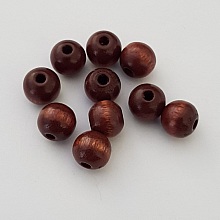 10 Perles Bois ronde 08 mm Marron N&deg;01